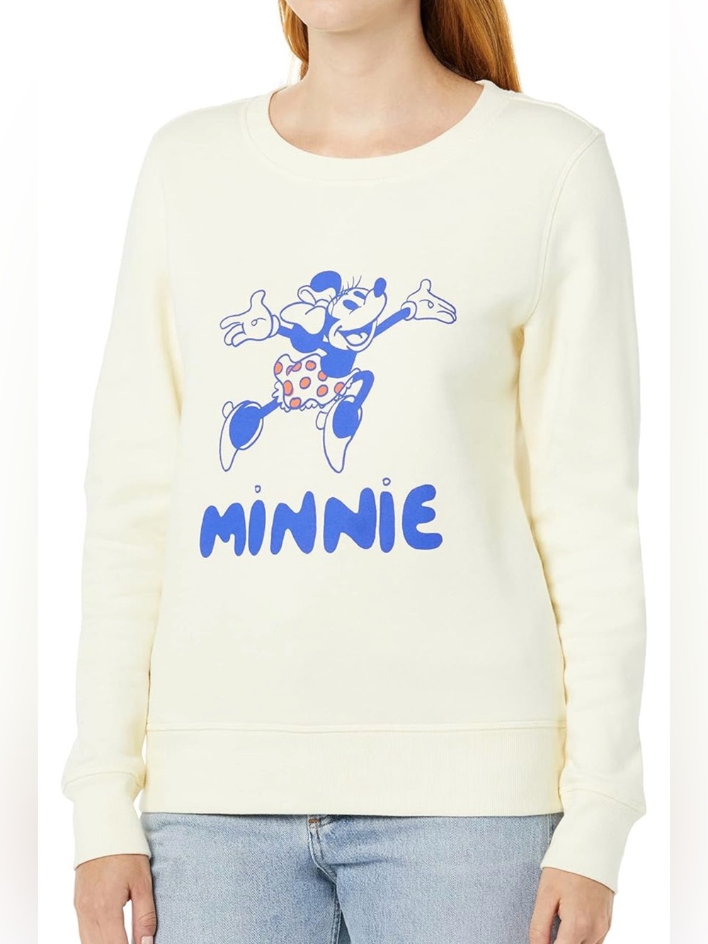Disney Amazon essentials Minnie Graphic Crewneck Sweatshirt - Cream
